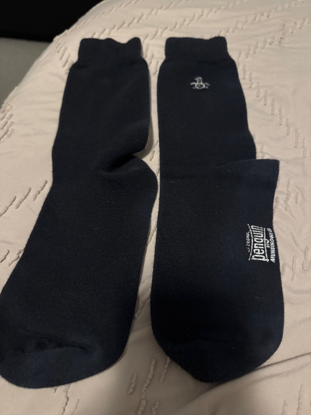 Original Penguin Navy Crew Dress Socks with Logo
